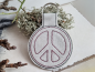 Preview: Peace Schlüsselanhänger - ITH-Stickdatei